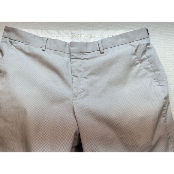 Express Photographer Men's Straight Pants Flat Front Size 34/32 Gray Pinstripe - Picture 6 of 15